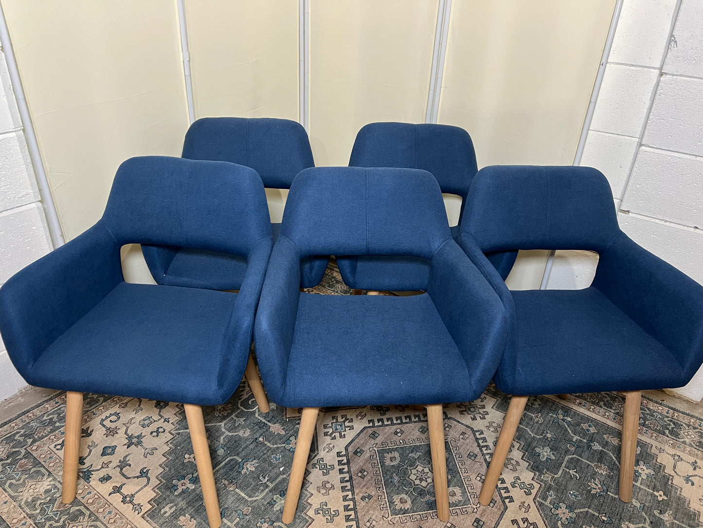 Mid Century Modern Dining Chairs Set of 2 & 4 & 6 Comfy Accent Chair Upholstered Kitchen Dining Living Room Chairs for Bedrooms Waiting Room Home Arm Desk Chair No Wheels