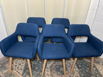 Mid Century Modern Dining Chairs Set of 2 & 4 & 6 Comfy Accent Chair Upholstered Kitchen Dining Living Room Chairs for Bedrooms Waiting Room Home Arm Desk Chair No Wheels
