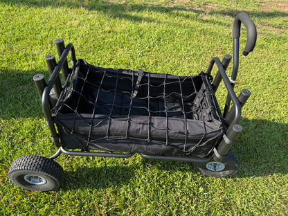 Fishing Cart Beach Carts Heavy Duty Foldable Collapsible Wagon with Big Wheels and Rod Holders 550 Pound Capacity 53.9"x26.4"x38.8"