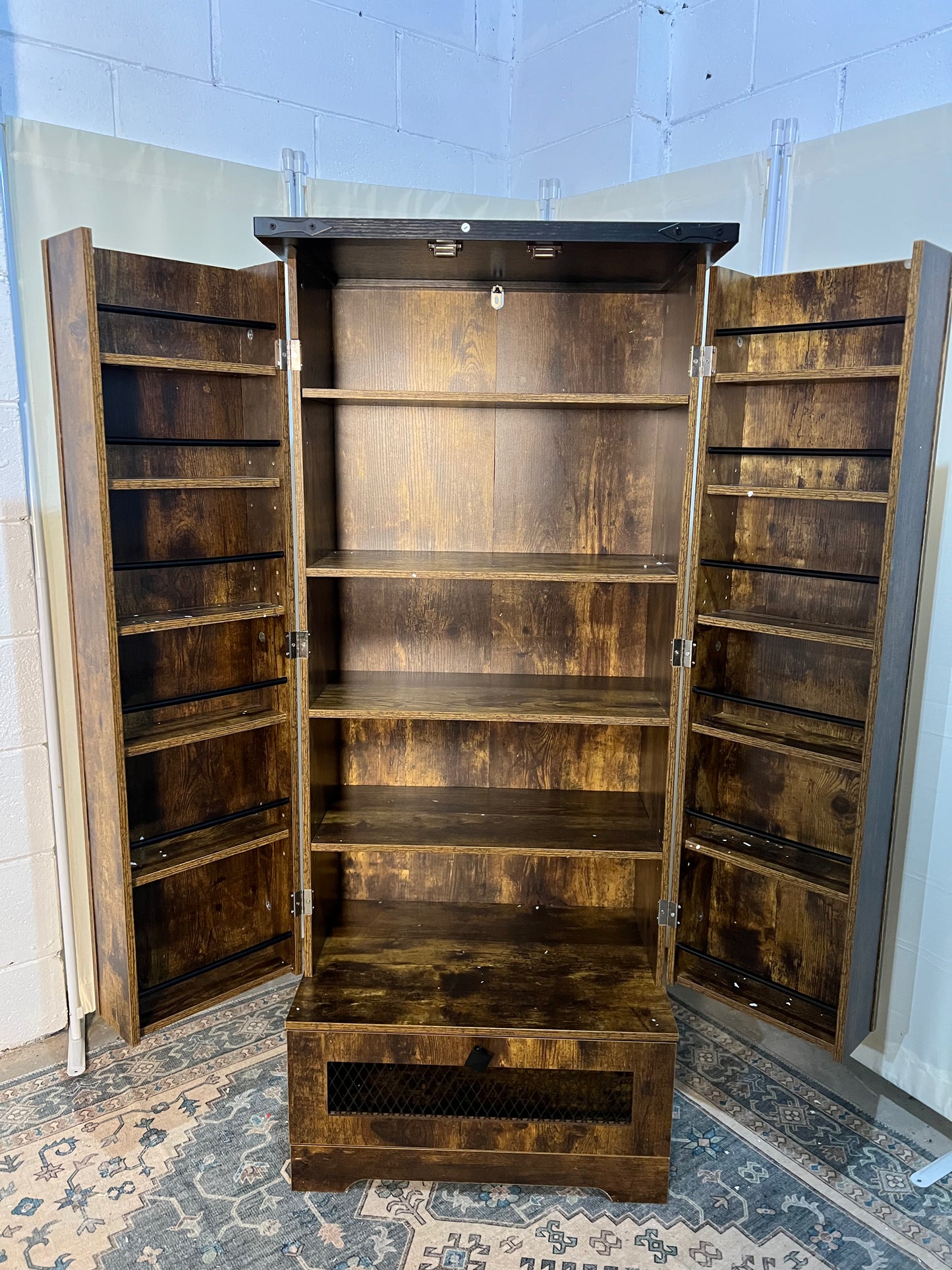 Pantry Cabinet with Adjustable Shelves and Drawer, Kitchen Cabinet Buffet Cupboards Storage for Home Office