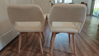 Mid Century Modern Dining Chairs Set of 2 & 4 & 6 Comfy Accent Chair Upholstered Kitchen Dining Living Room Chairs for Bedrooms Waiting Room Home Arm Desk Chair No Wheels