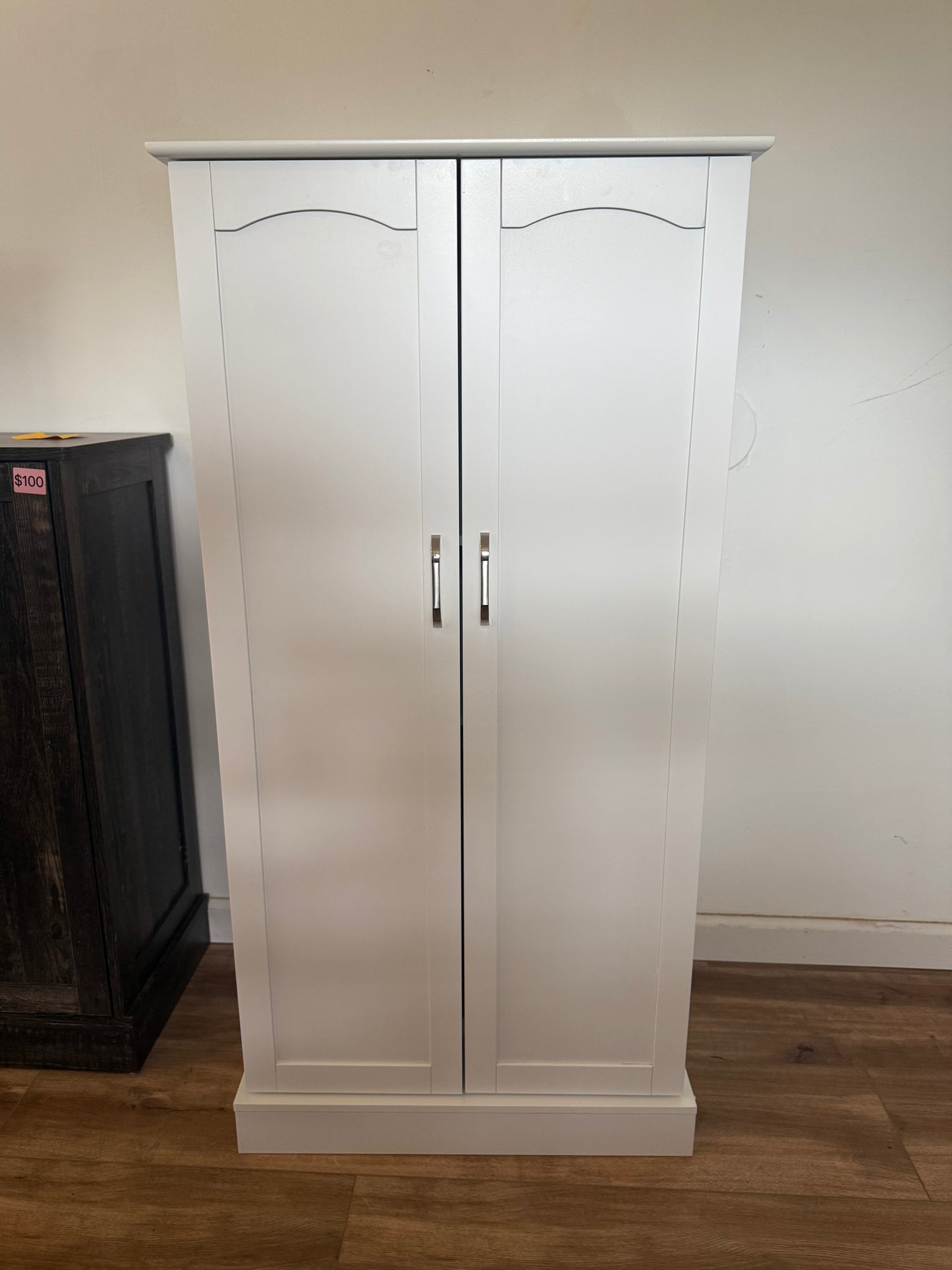 Kitchen Pantry Cabinet, Pantry Storage Cabinet with Adjustable Shelves and Drawer, Sideboard Buffet Cupboards Storage Shelf for Home Office Use (White, 16" D x 24" W x 47" H)