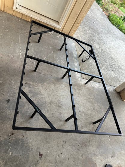 Queen Bed Frame for Box Spring, 7 Inch Metal Bed Frame with LED Lights, 9-Legs Support Bed Base, Tool-Free Easy Assembly