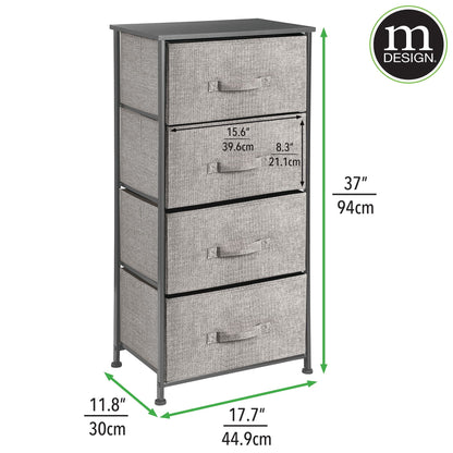 RBA1 HW46012BK Tall Dresser Storage Tower Stand with 4 Fabric Drawers