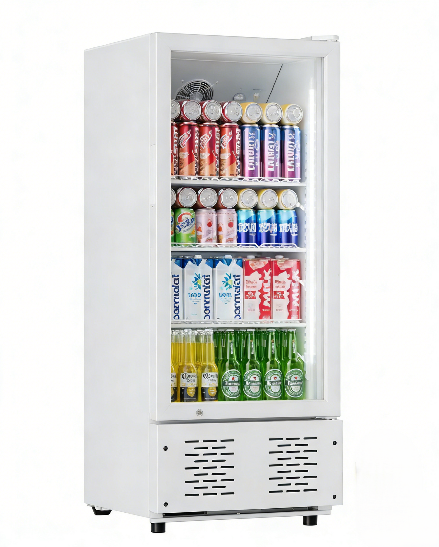 Black & White Commercial Glass Door Refrigerator Display Cooler Merchandiser