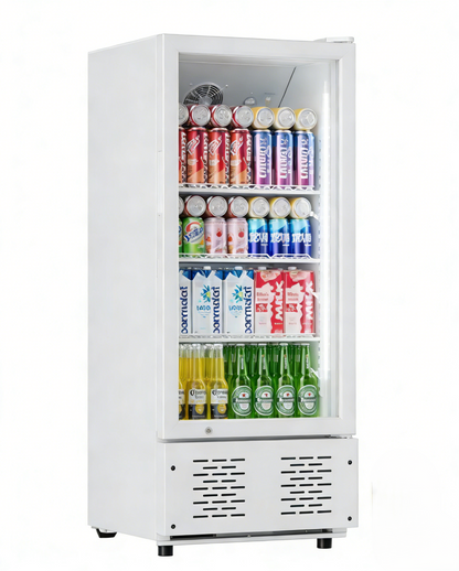 Black & White Commercial Glass Door Refrigerator Display Cooler Merchandiser
