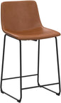 26 inch Bar Stools Set of 2,Counter Height Bar Stools with Back, Modern PU Leather Stools with Metal Leg and Footrest (2 Pcs 26" Counter Height Barstools)