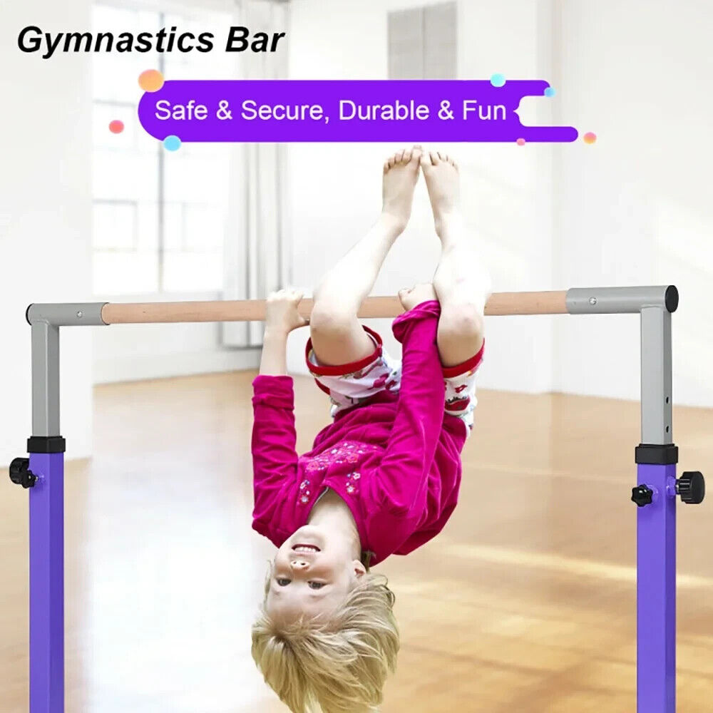 Adjustable Horizontal Training Bar Steel Gymnastics Junior Room Practice