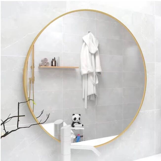 28" Wall Circle Mirror for Bathroom Round Mirror for Wall Hanging 28 inch Gold