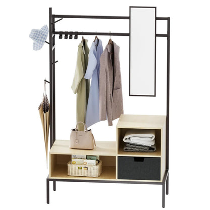 Metal Clothes Organizer Heavy Duty Garment Adjustable Rack Closet Storage Shelf