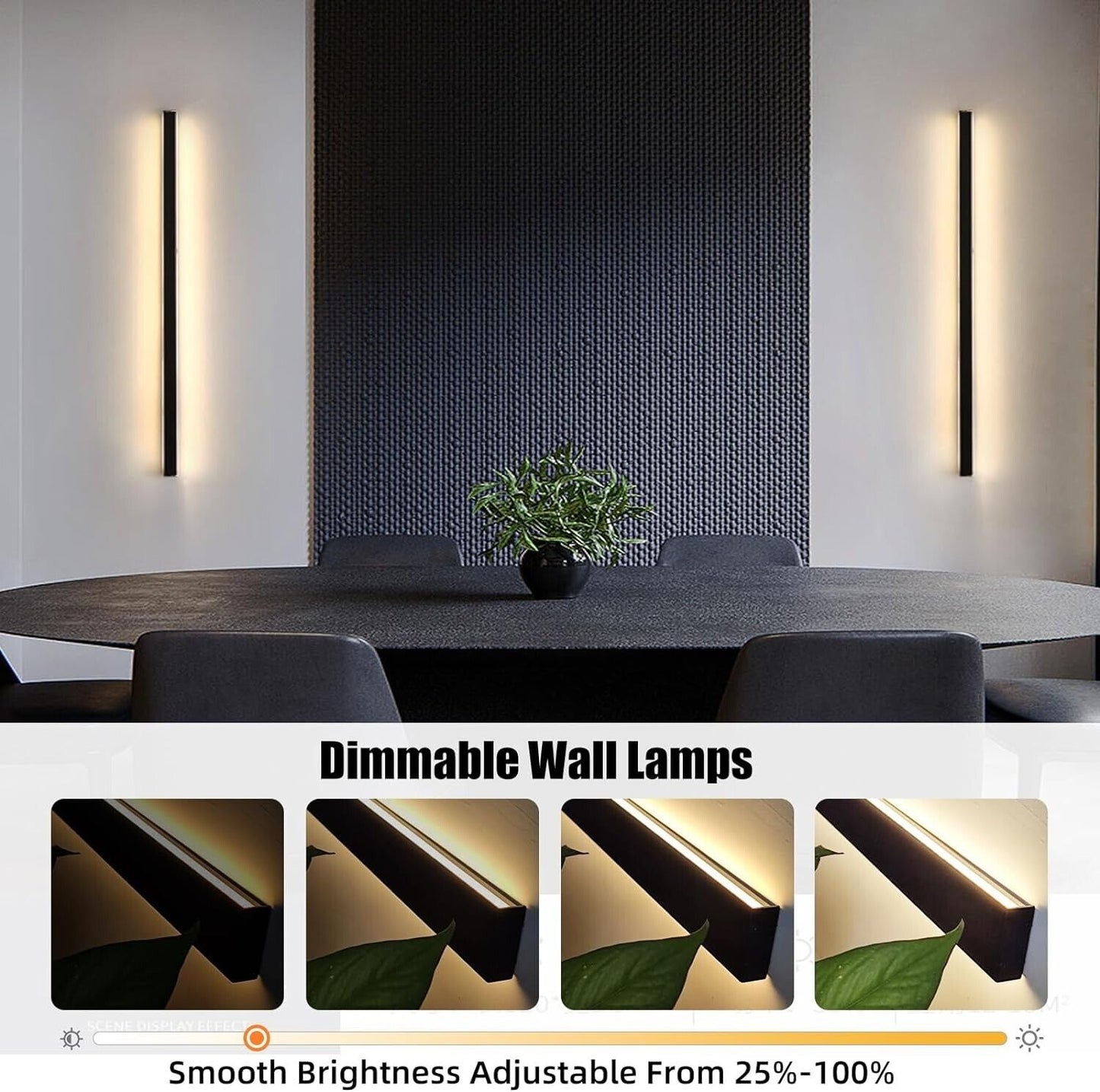 40 Inch Modern LED Long Strip Wall Sconce Light Wall Lamp Vanity 3000K-6000K 28W