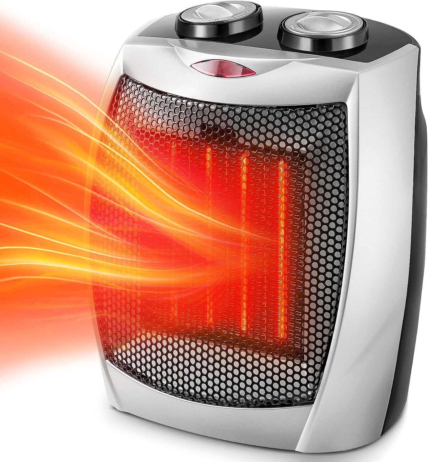 Kismile Small Electric Space Heater Ceramic Space Heater Fan Portable 750W/1500W