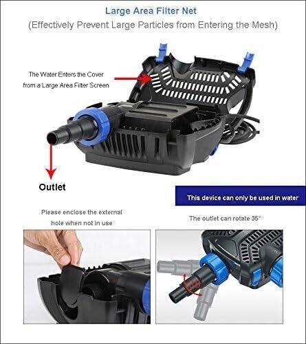 SUNSUN GRECH CTF-3800B 20W ENERGY SAVING POND FILTER KOI PUMP 951.02GPH