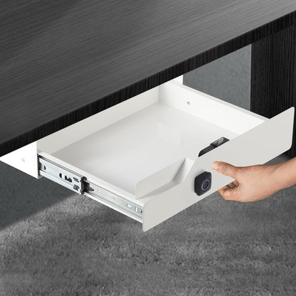 16 inch Secure Under Desk Mounted Pull Out Drawer with Fingerprint Lock for Offi