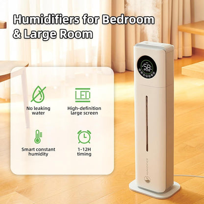 Floor Standing Humidifier for Large Room 9L/2.4G Top Fill Humidifiers with Timer