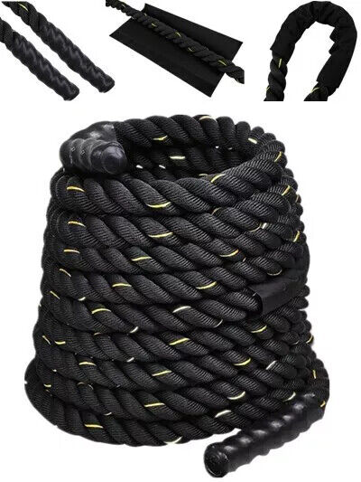 Battle Ropes Exercise Rope Workout Ropes w/Durable Protective Sleeve 30,40,50 FT