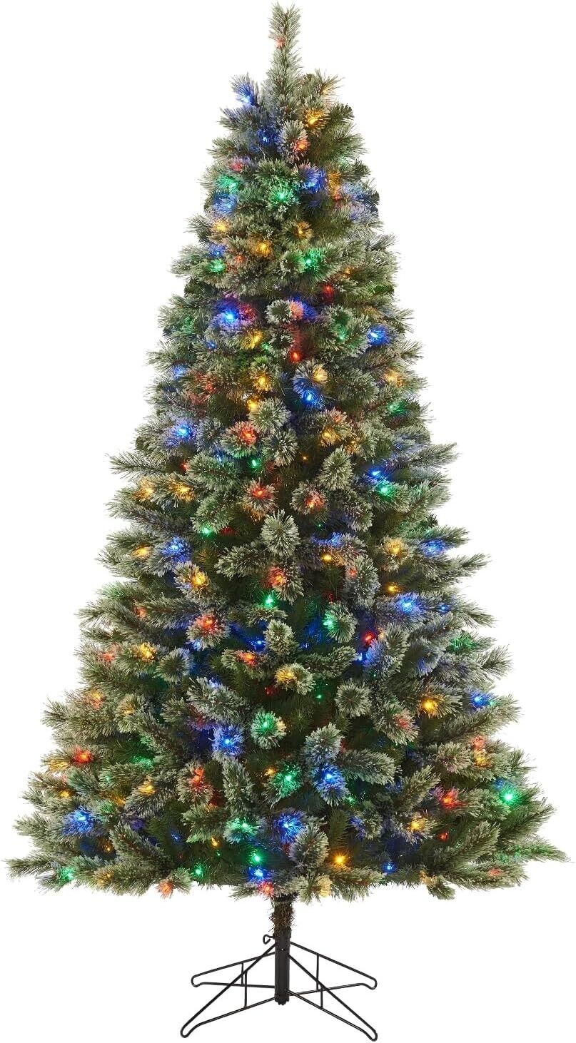 Honeywell 6.5 ft Cashmere Pre-Lit Artificial Christmas Tree Multi-Color Lights