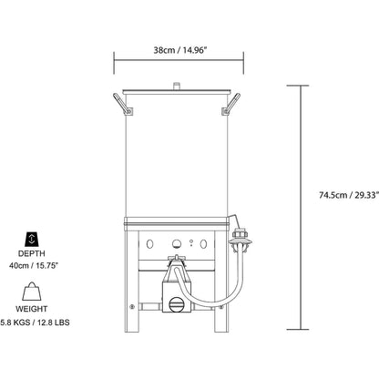 30QT Turkey Deep Fryer & 10QT Fish Fryer Kit Aluminum, 55000BTU Propane Burner