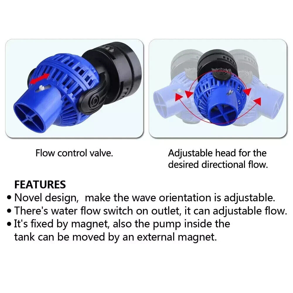 SUNSUN 1057-2642GPH JVP AQUARIUM 360 WAVEMAKER PUMP POWERHEAD WITH MAGNET BASE