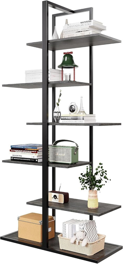 Modern Ladder 6 Tier Bookshelf - Tree Bookshelf - 6 Shelf Floor Standing Bookcas