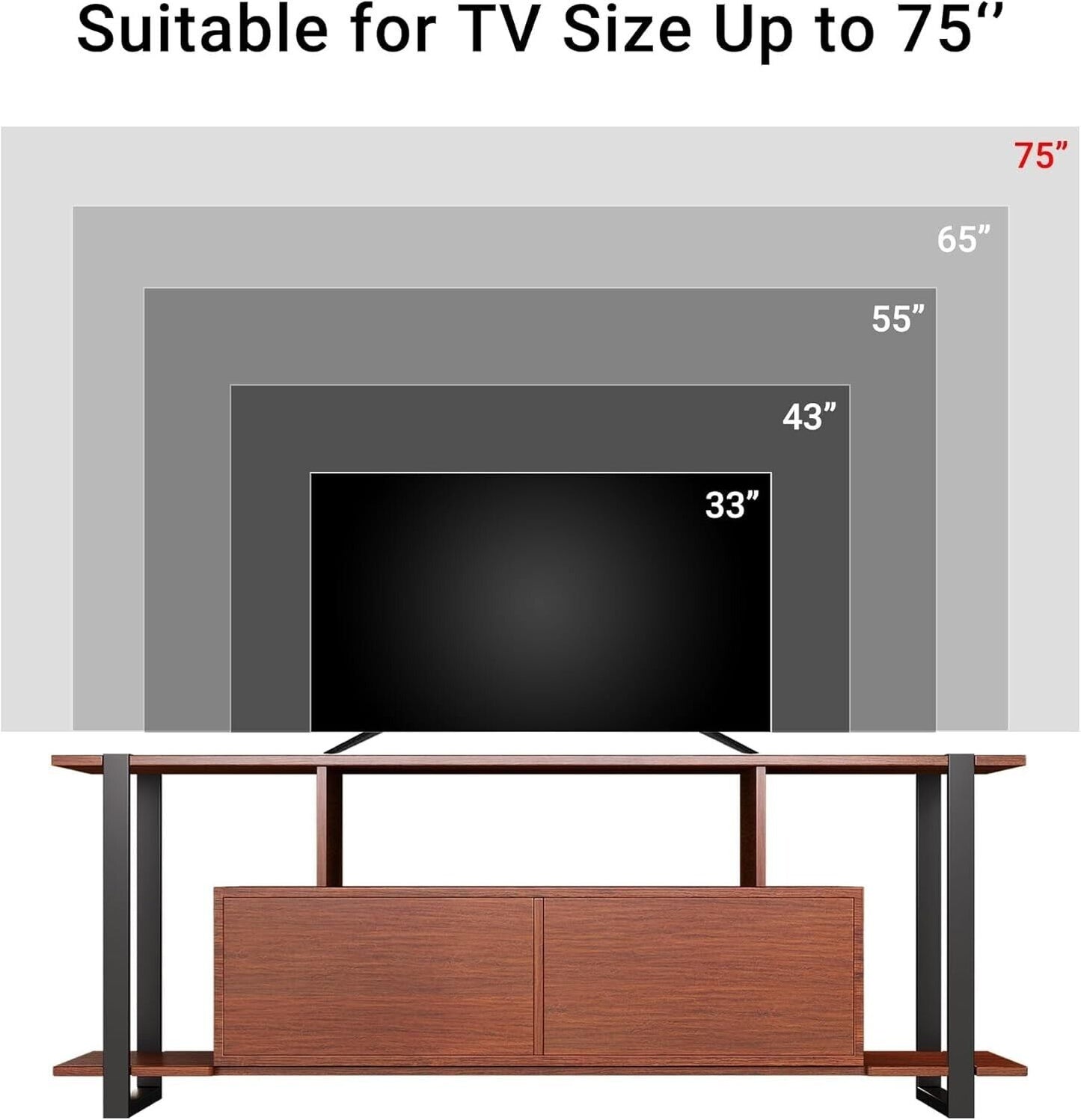 Industrial Millwork TV Stand - TV Stand up to 75 Inches Modern Entertainment Cen