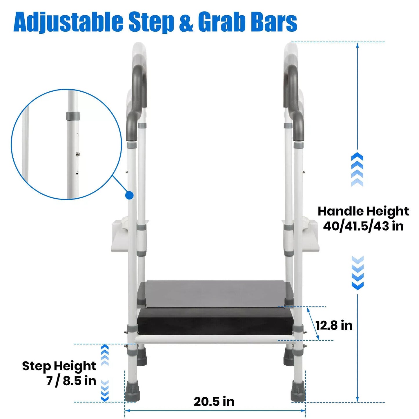 Adjustable Step Stool with Handle for Elderly,Walk in Tubs for Seniors