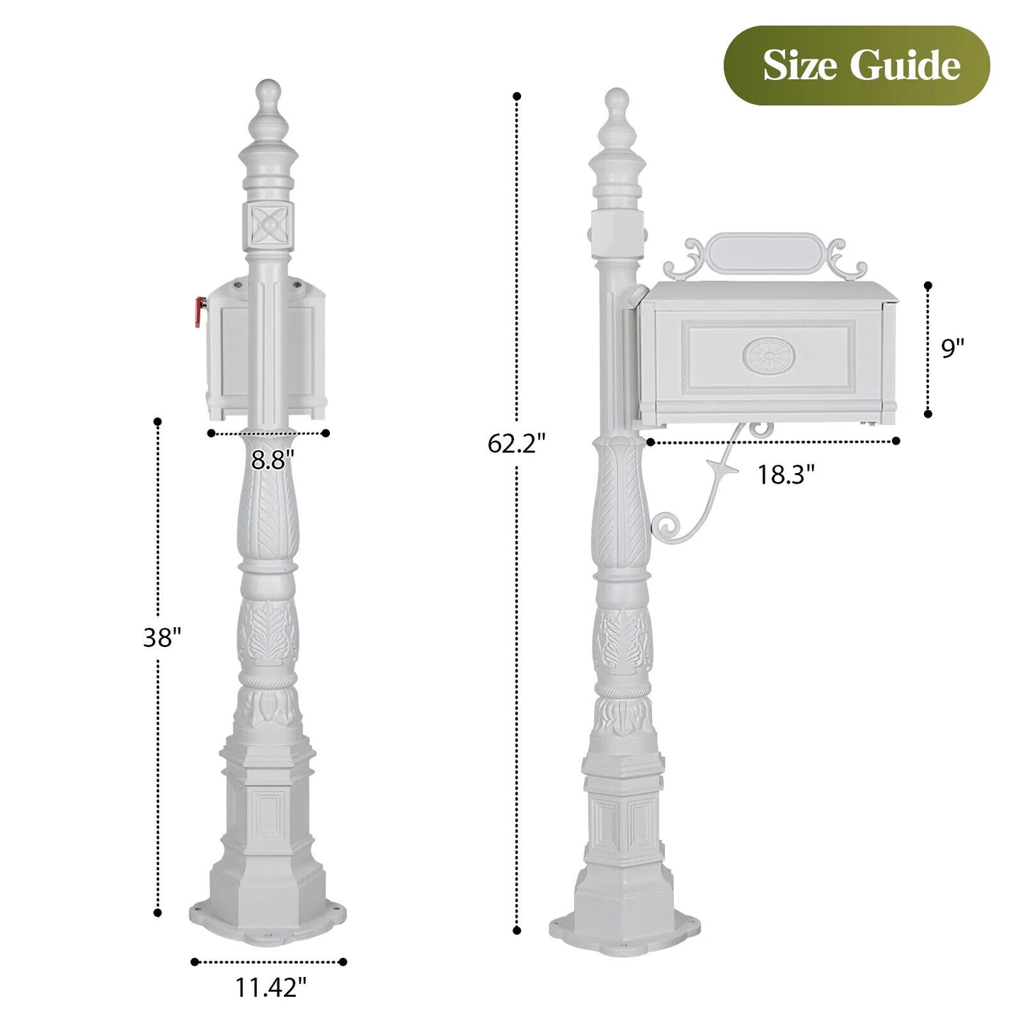 Post Mailbox Combination Stratford Heavy Duty Mail Box Cast Aluminum