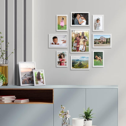 Icona Bay 8x10 Picture Frames (White, 12 Pack) Beautifully Detailed Molding Wall