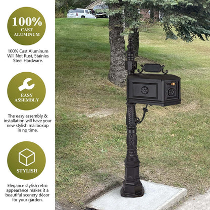 Post Mailbox Combination Stratford Heavy Duty Mail Box Cast Aluminum