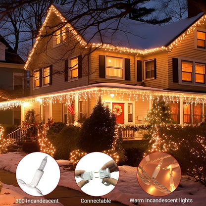 2 Pack Total 35.34 FT 600 Incandescent 108 Drops Christmas Incandes String Light