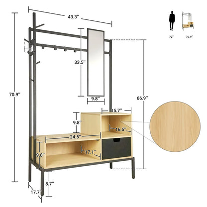 Metal Clothes Organizer Heavy Duty Garment Adjustable Rack Closet Storage Shelf