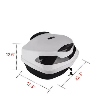 48L Motorcycle Tour Tail Box Trunk Luggage Top Lock Storage Carrier Case White