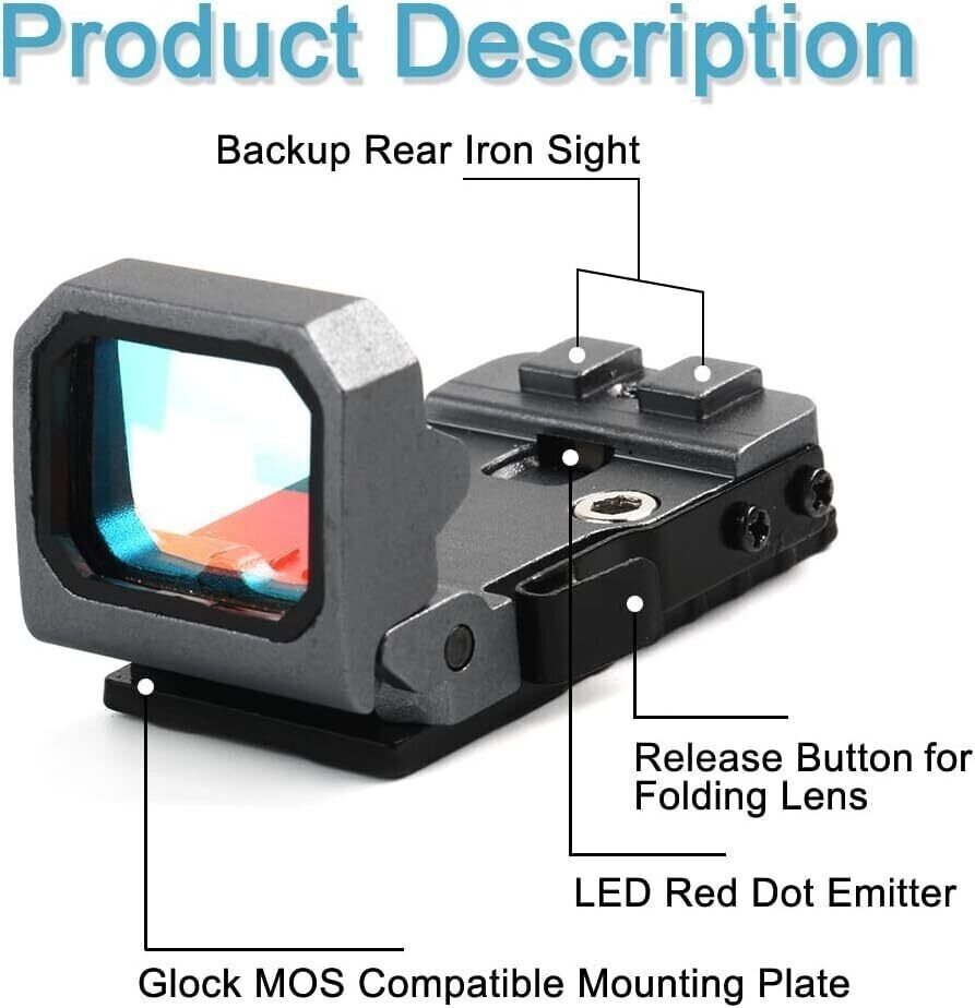 Mini Flip Up 3 MOA Red Dot Holographic Reflex Sight Tactical Scope Red Dot sight