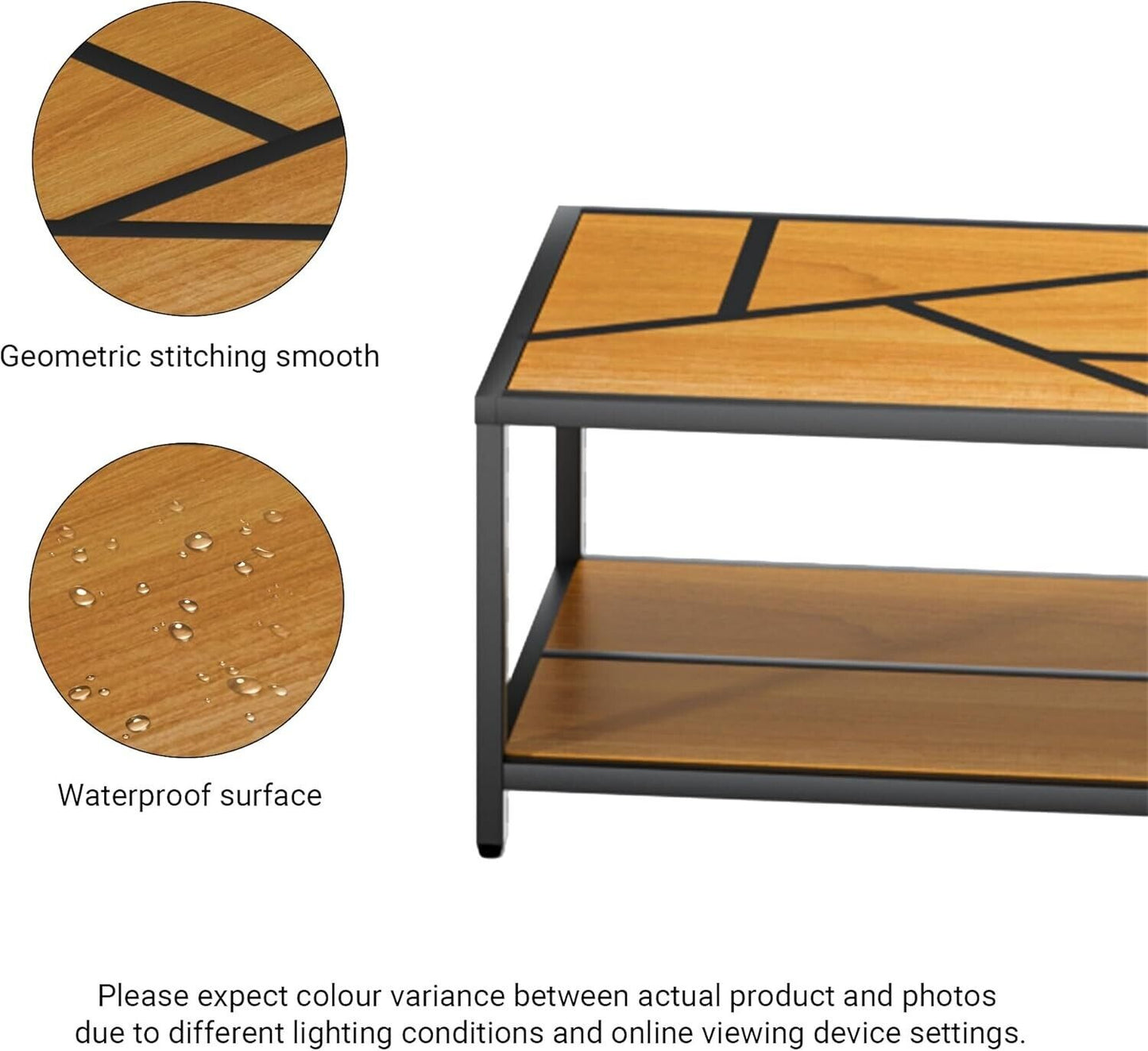 Capri Geometric Wood Coffee Table - Geometric Modern Coffee Table, Wood Coffee