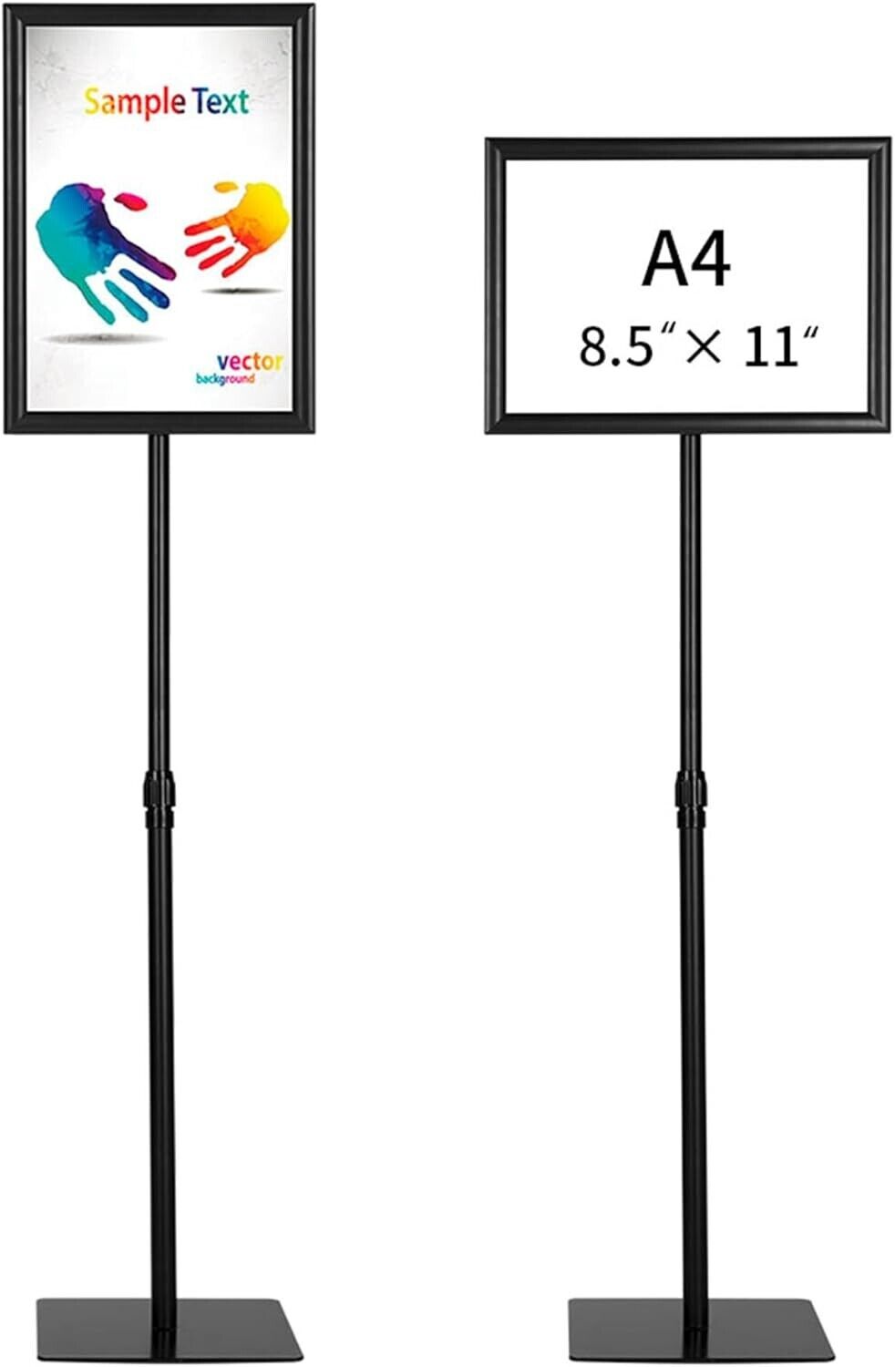 8.5"x11" Heavy Duty Floor Standing Sign Holder Adjustable Vertical or Horizontal