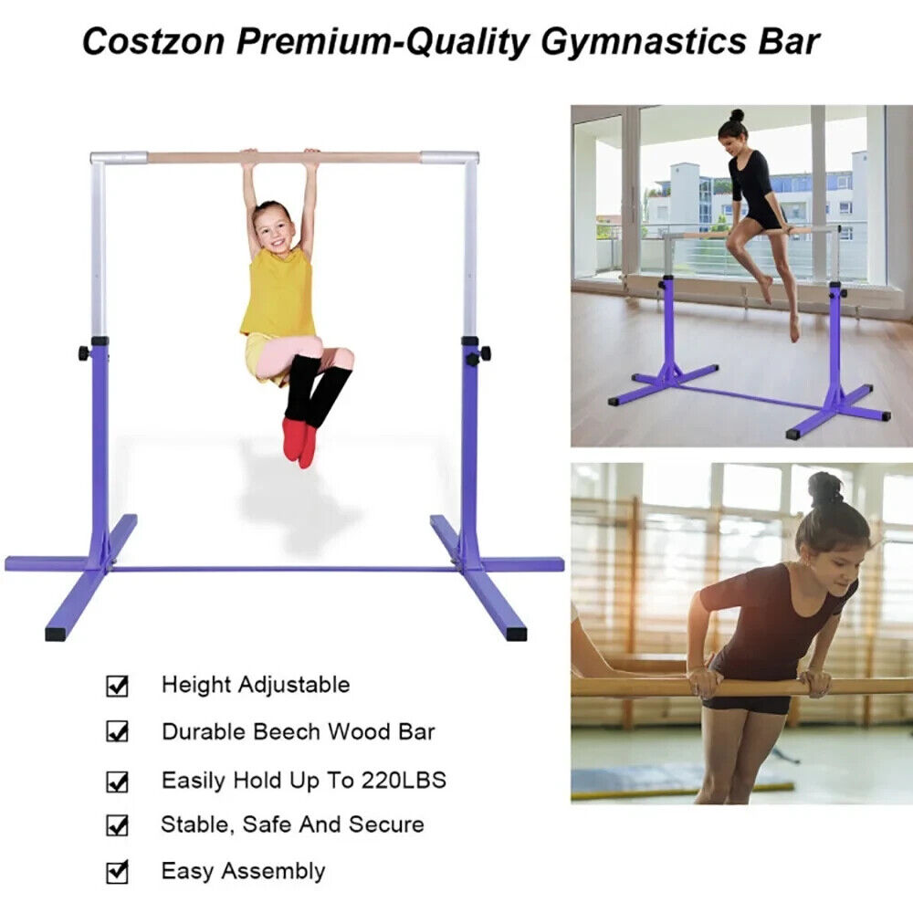 Adjustable Horizontal Training Bar Steel Gymnastics Junior Room Practice