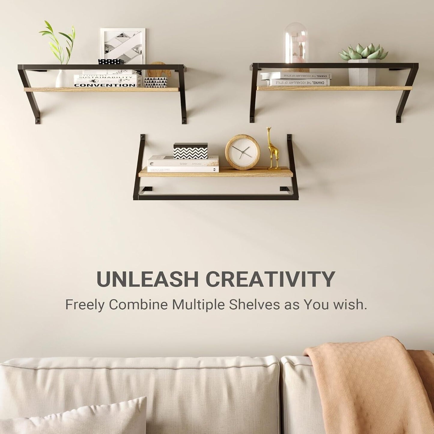 Floating Flip Shelf - Floating Shelves for Wall Storage, Bathroom, Bedroom Decor