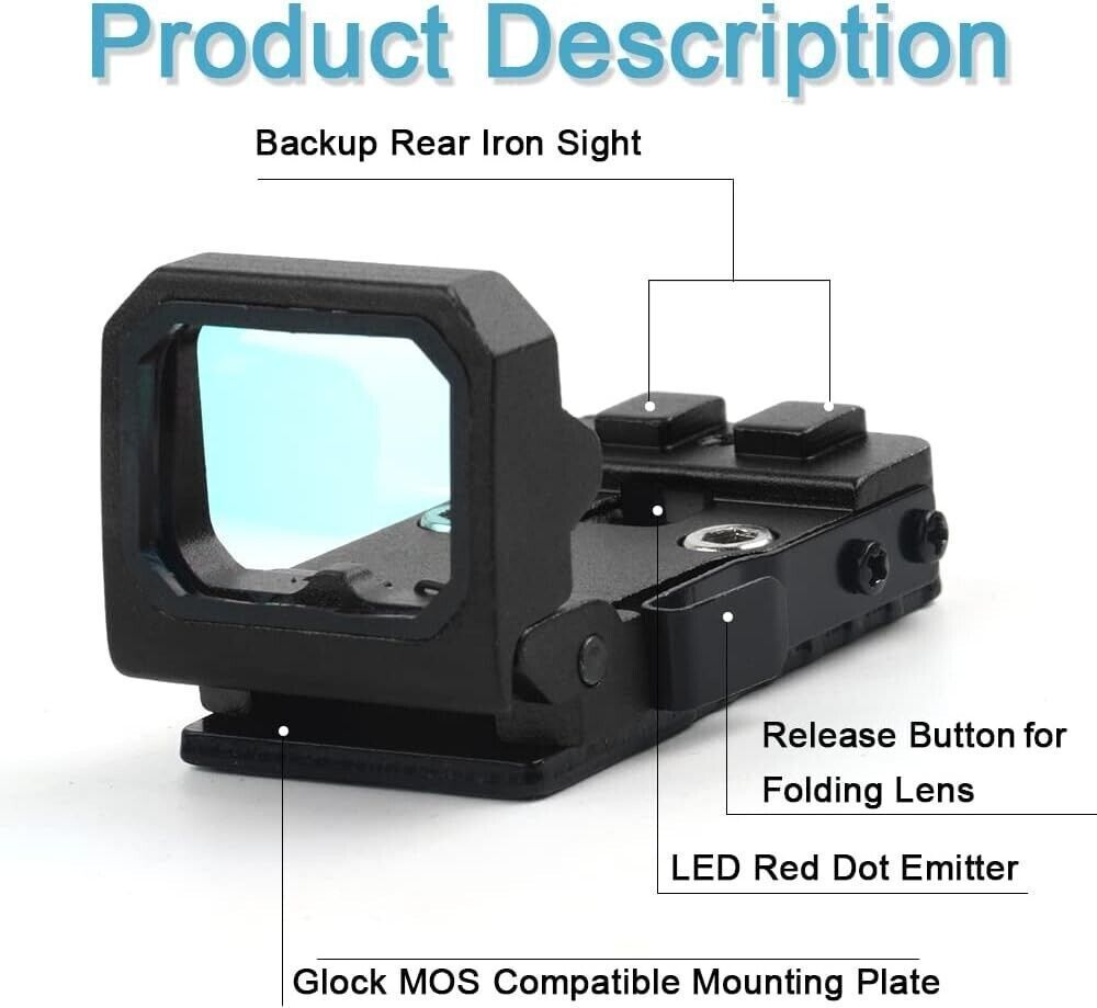 Mini Flip Up 3 MOA Red Dot Holographic Reflex Sight Tactical Scope Red Dot sight