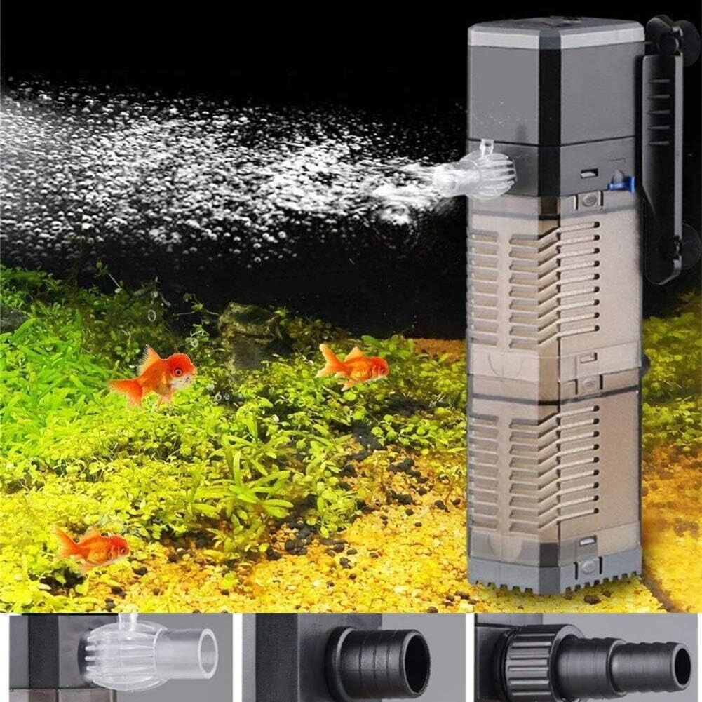 Mini 3 in 1 Aquarium Filter Submersible Oxygen Internal Fish Tank Air Water Pump