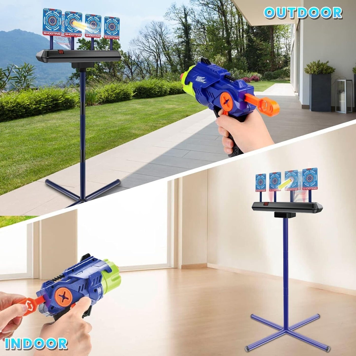 Electronic Digital Target for Dart Guns Indoor Outdoor Stand Set Shooting Toys