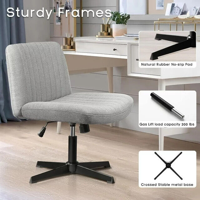 Armless Criss Cross Chair Comfy Office Chair Home Office Desk Chair No Wheels