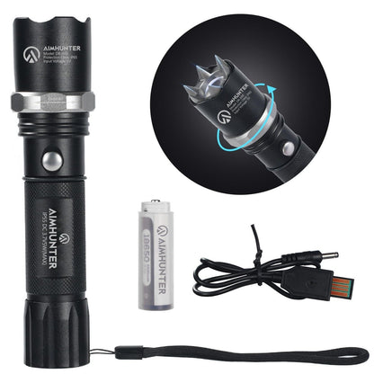 Aimhunter Led Flashlight For Emergency And Outdoor Use Rechargeable Flashlight