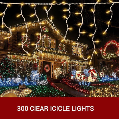 2 Pack Total 35.34 FT 600 Incandescent 108 Drops Christmas Incandes String Light