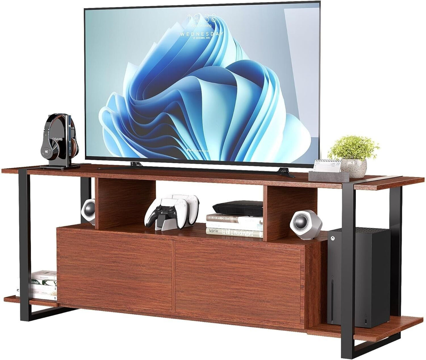 Industrial Millwork TV Stand - TV Stand up to 75 Inches Modern Entertainment Cen