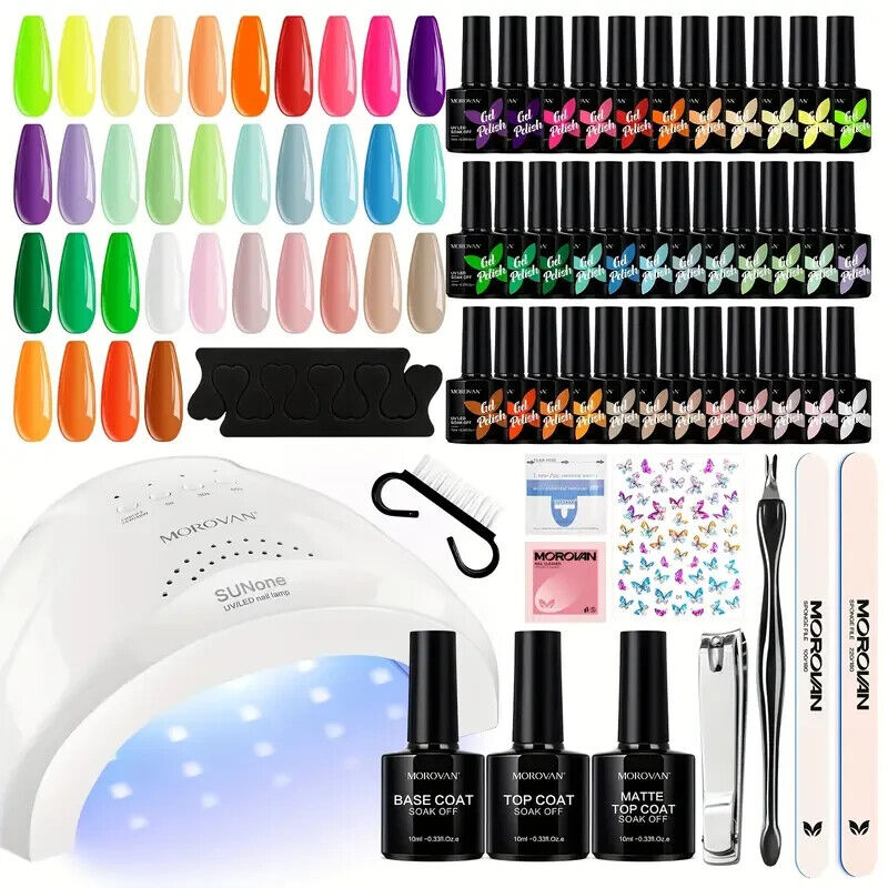 Morovan Gel Nail Polish Kit 34 Colors Gel Nail Polish Kit With UV Light Gel Nail