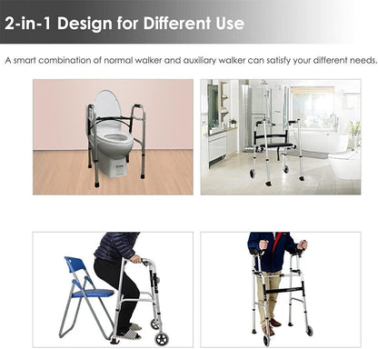 Upright Walker with 5” Dual Wheels, Forearm Walker with Armrests