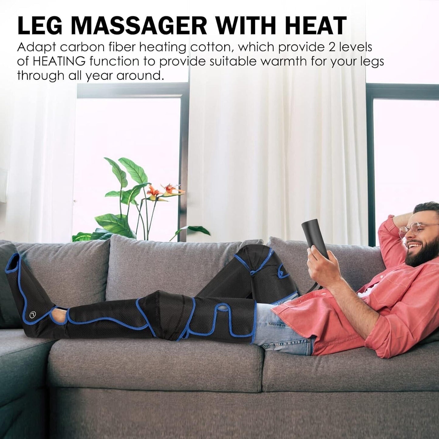 New Heated Air Compression LEG MASSAGER  3 modes circulation full leg LCD