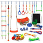 Ninja Warrior Obstacle Course Kit for Kids Ninja Slackline with 10 Accessorie...