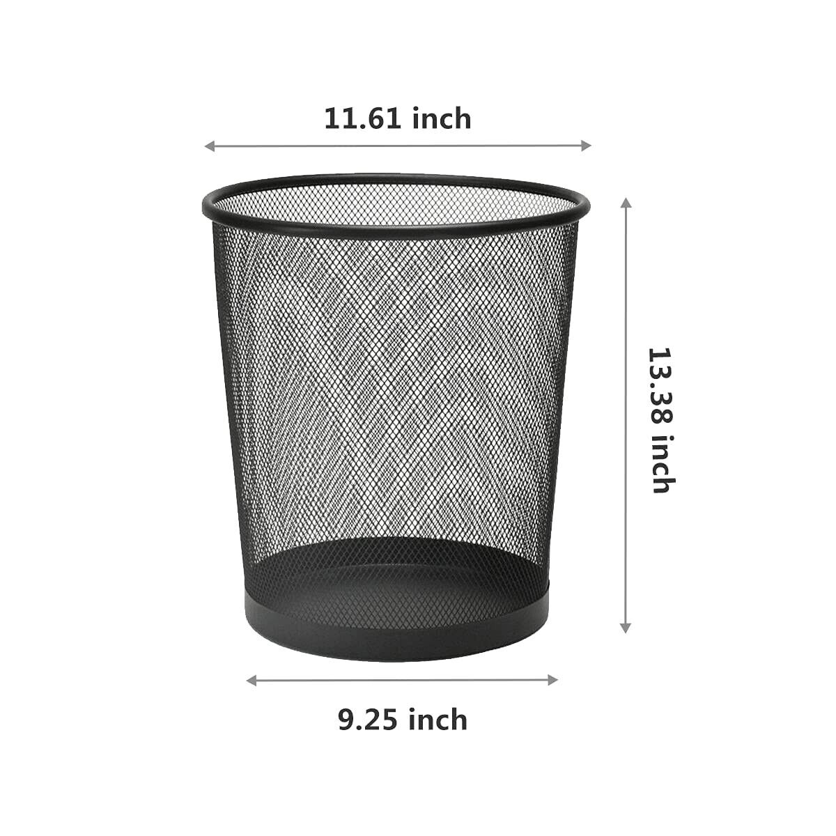 Office Black Mesh Trash Cans, 10-Pack 6 Gal Mesh Office Trash Cans