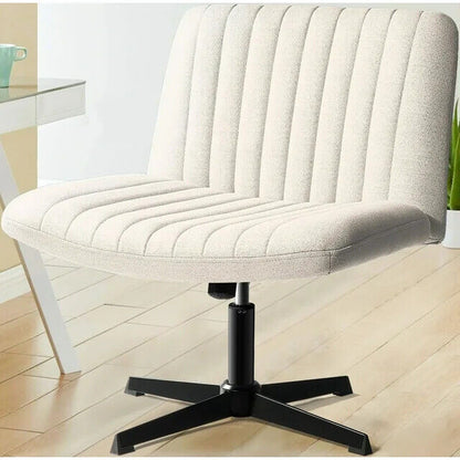 Armless Criss Cross Chair Comfy Office Chair Home Office Desk Chair No Wheels